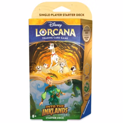 Disney Lorcana Trading Card Game by Ravensburger, Into the Inklands, Starter Deck, 101 Dalmatians and Peter Pan