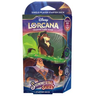 Disney Lorcana Trading Card Game by Ravensburger, Shimmering Skies, Starter Deck, Emerald and Steel