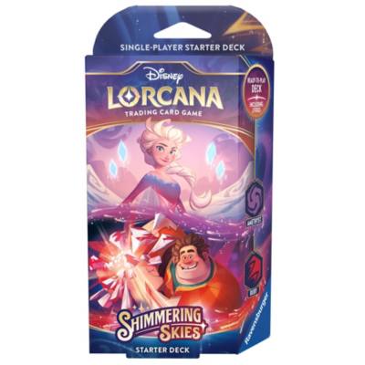 Disney Lorcana Trading Card Game by Ravensburger, Shimmering Skies, Starter Deck, Amethyst and Ruby