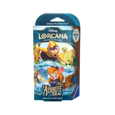 Disney Lorcana Trading Card Game by Ravensburger, Azurite Sea, Starter Deck, Emerald and Sapphire