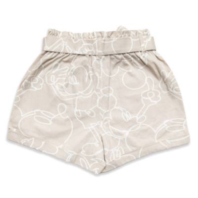 Mickey Mouse Cotton Paperbag Waist Shorts for Women