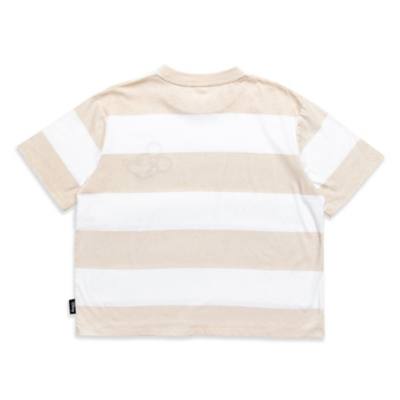 Mickey Mouse Striped Crop T-Shirt for Women