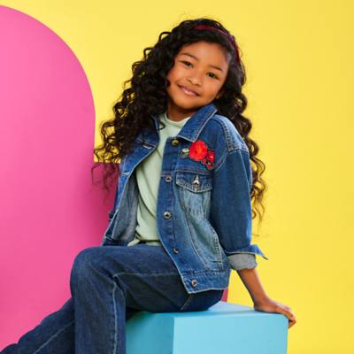 Disney ily 4EVER Denim Jacket for Kids Inspired by Belle, Beauty and the Beast