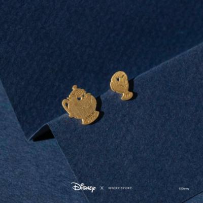 Disney Earrings Mrs Potts and Chip, Gold