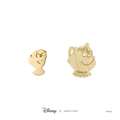Disney Earrings Mrs Potts and Chip, Gold