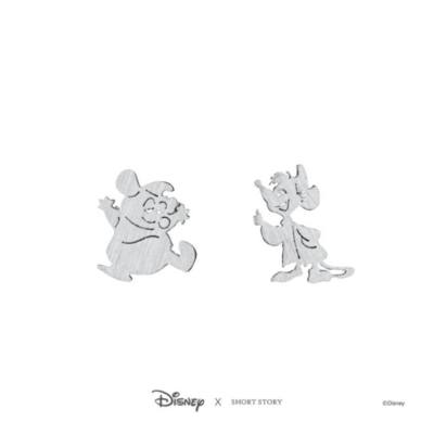 Disney Earrings Cinderella Jaq and Gus, Silver