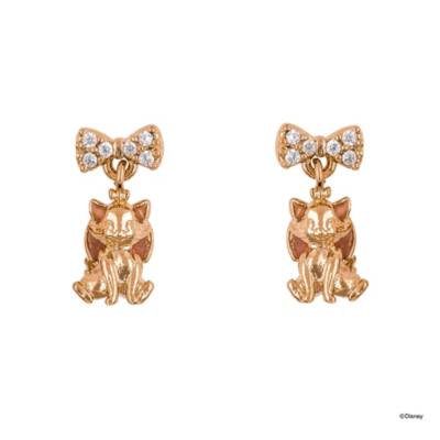 Disney Drop Earring Diamante Marie, Rose Gold