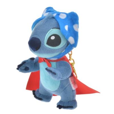 Stitch in Superhero Cape Plush Keychain, Ohana Life