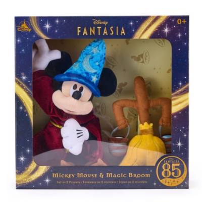 Sorcerer Mickey Mouse and Magic Broom Plush Set, Fantasia 85th Anniversary
