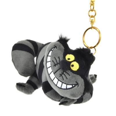 Cheshire Cat Black Plush Keychain, Alice in Wonderland