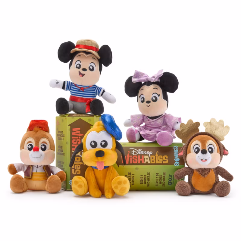 Disney Wishables Shimmer Mystery Plush Blind Pack, World Showcase Series 1