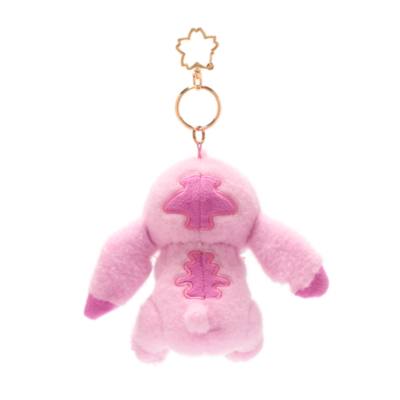櫻花系列史迪奇絨毛玩偶鑰匙圈 