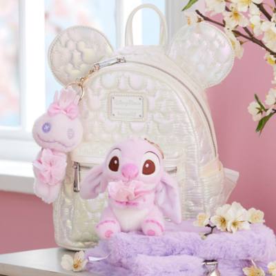 櫻花系列史迪奇絨毛玩偶鑰匙圈 