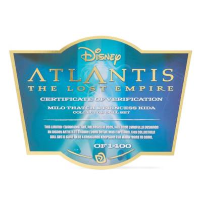Milo Thatch and Princess Kida Limited Edition Doll Set, Atlantis: The Lost Empire 25th Anniversary, D23: The Ultimate Disney Fan Event