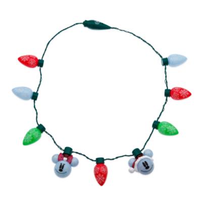 Mickey and Minnie Mouse Light-Up Holiday Glow Necklace