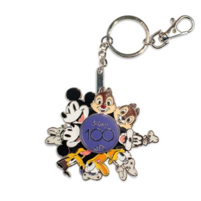 Disney 100 Years of Wonder Mickey and Friends Metal Spinner Keychain New W Tag