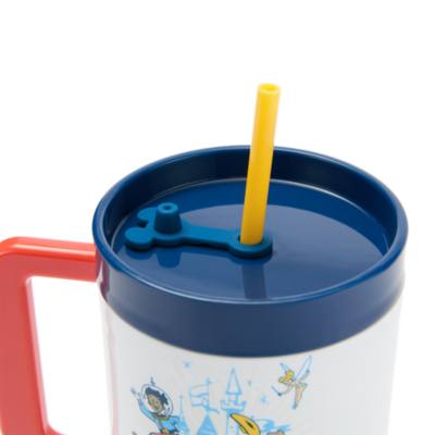 Mickey Mouse and Friends Travel Tumbler with Straw, Disneyland 70th Anniversary