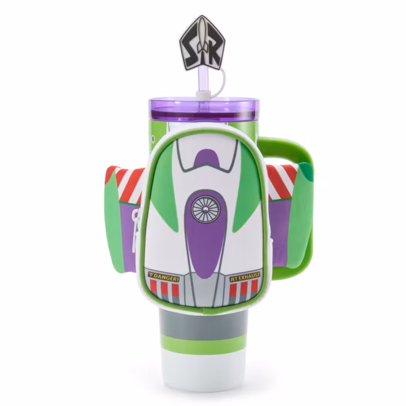 Buzz Lightyear Stainless Steel Tumbler with Straw and Zip Case, Toy Story