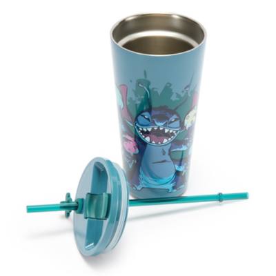 Stitch Stainless Steel Water Bottle with Straw, Lilo & Stitch