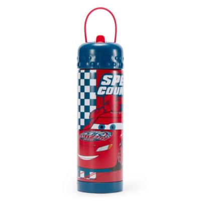 Lightning McQueen Stainless Steel Water Bottle with Built-In Straw, Cars