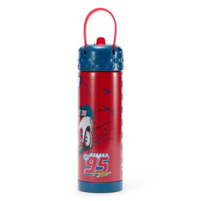 Lightning McQueen Stainless Steel Water Bottle with Built-In Straw, Cars