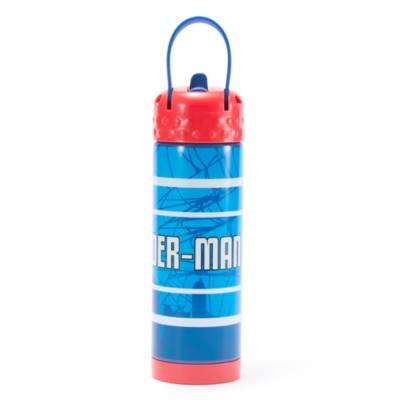 Spider-Man Stainless Steel Water Bottle with Built-In Straw