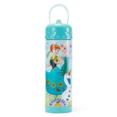 Frozen Stainless Steel Water Bottle with Built-In Straw