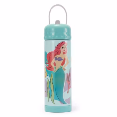 The Little Mermaid Stainless Steel Water Bottle with Built-In Straw