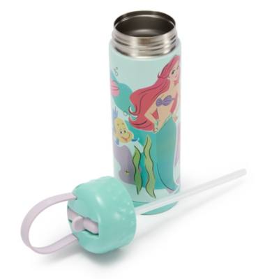The Little Mermaid Stainless Steel Water Bottle with Built-In Straw