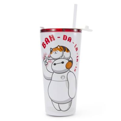 Baymax and Mochi Stainless Steel Tumbler with Straw, Big Hero 6
