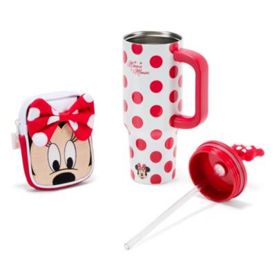 Minnie Mouse Stainless Steel Travel Tumbler with Straw plus Zip Case