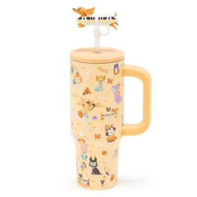 Disney Cats and Dogs Halloween Stainless Steel Travel Tumbler with Straw