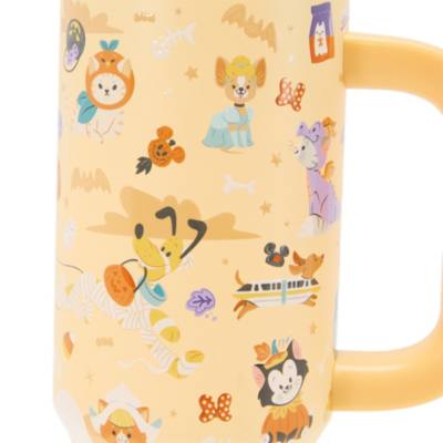 Disney Cats and Dogs Halloween Stainless Steel Travel Tumbler with Straw