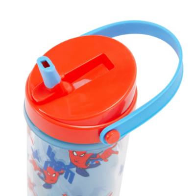 Spider-Man Water Bottle with Built-In Straw for Kids