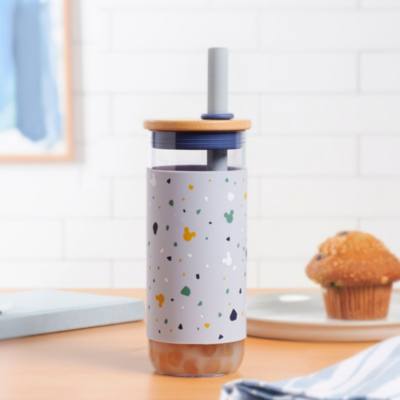 Mickey Mouse Icon Bubble Tea Bottle with Straw