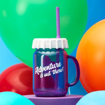 Grape Soda Water Bottle with Straw, Up