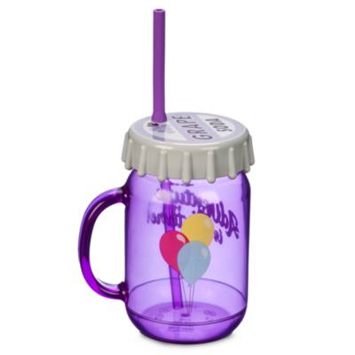 Grape Soda Water Bottle with Straw, Up