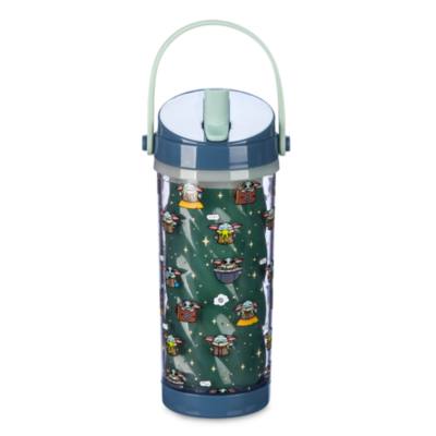 Grogu Colour-Changing Water Bottle with Built-In Straw, Star Wars: The Mandalorian