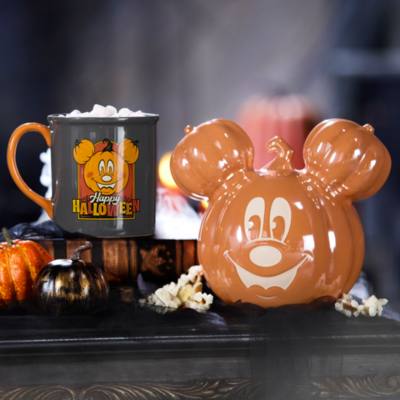 Mickey Mouse Jack-o'-Lantern Stoneware Halloween Candy Bowl
