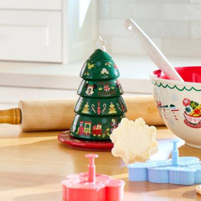Mickey and Minnie Mouse Christmas Tree Stacking Measuring Cup Set