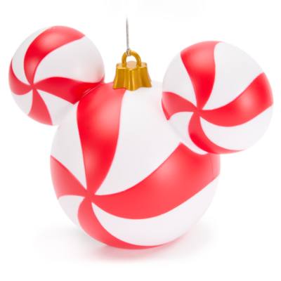 Mickey Mouse Icon Peppermint Swirl Small Light-Up Ornament