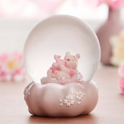 Winnie the Pooh and Piglet Sakura 2024 Snow Globe