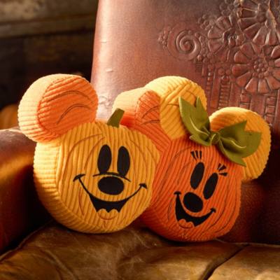 Mickey and Minnie Mouse Pumpkin Halloween Throw Pillow