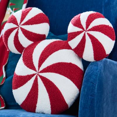 Mickey Mouse Icon Peppermint Swirl Throw Pillow