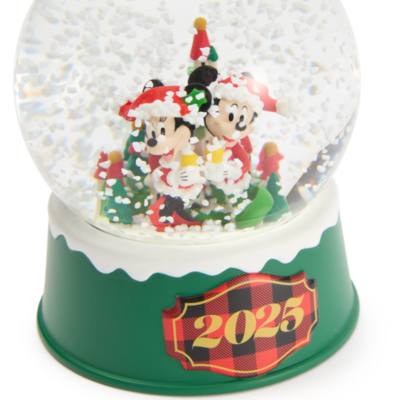 Santa Mickey and Minnie Mouse Fantasyland Castle Holiday Snow Globe