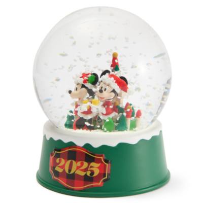 Santa Mickey and Minnie Mouse Fantasyland Castle Holiday Snow Globe