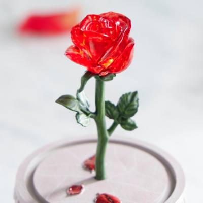 Beauty and the Beast Light-Up Enchanted Rose Replica