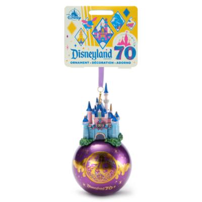 Sleeping Beauty Castle Glass Ball Ornament, Disneyland 70th Anniversary