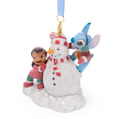 Lilo & Stitch with Snowman Sketchbook Ornament