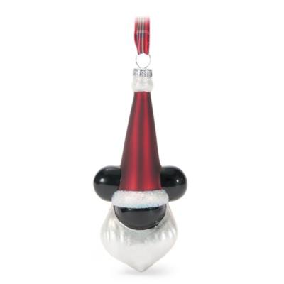 Mickey Mouse Mr. Claus Glass Hanging Ornament